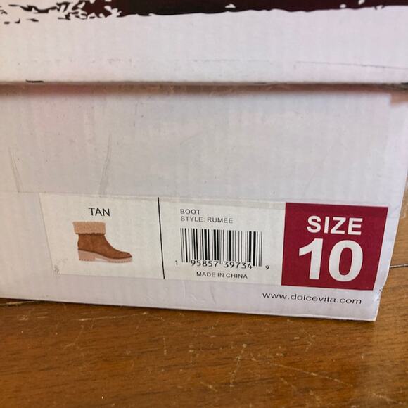 NWT Women's Sz 10 Dolce Vita Rumee Style Tan Boots w/Cuffed Sherpa Lining - Picture 8 of 9